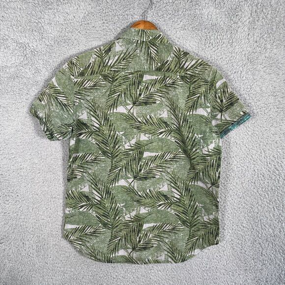 Robert Graham Tropical Leaf-Print Sport Shirt Short Sleeve Small Green - Picture 8 of 9